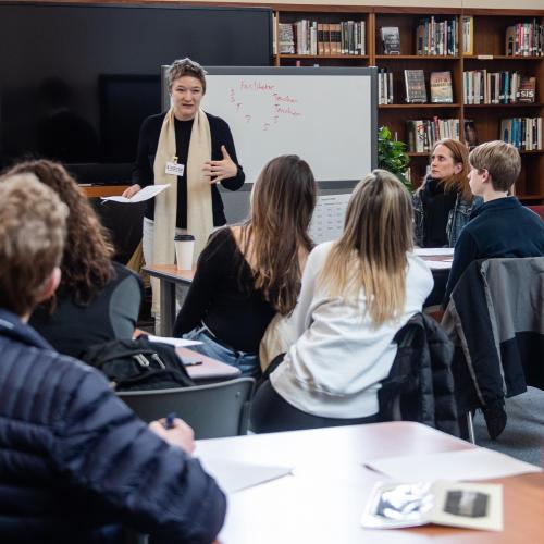 Photo: Students in dialogue workshop