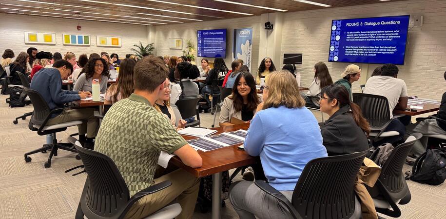 Photo of a student dialogue event