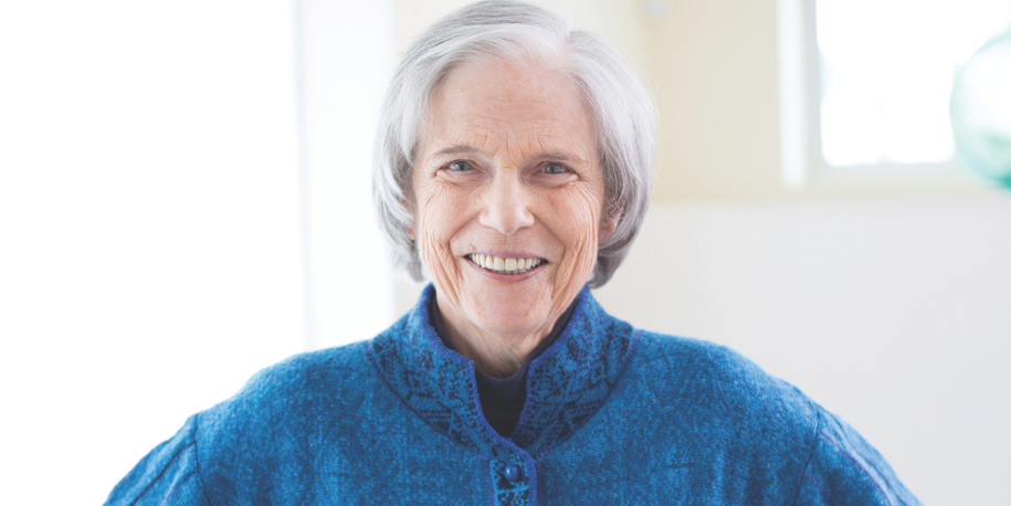 Image: Laura Chasin wearing a blue sweater