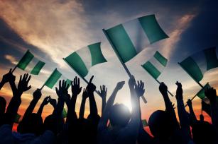 Photo: Nigerians with flags