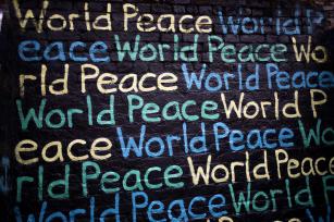 Photo: World Peace on wall